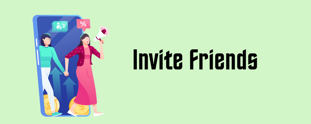 Image illustrates that you can invite your friends on Timebucks.