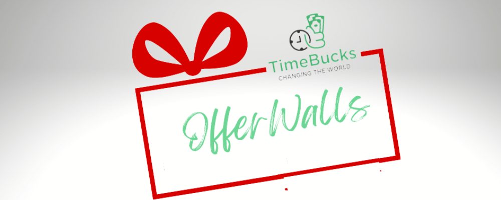 Image illustrates the offerwalls on Timebucks.