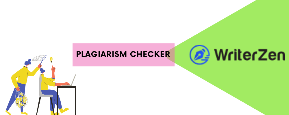 Image illustrates the plagiarism checking feature of WriterZen.