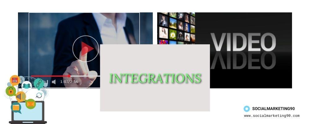 Image illustrates the integration features in Vidyard.