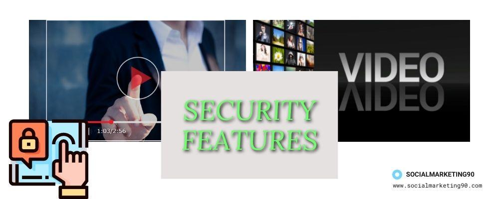 Image illustrates the security features in Vidyard.
