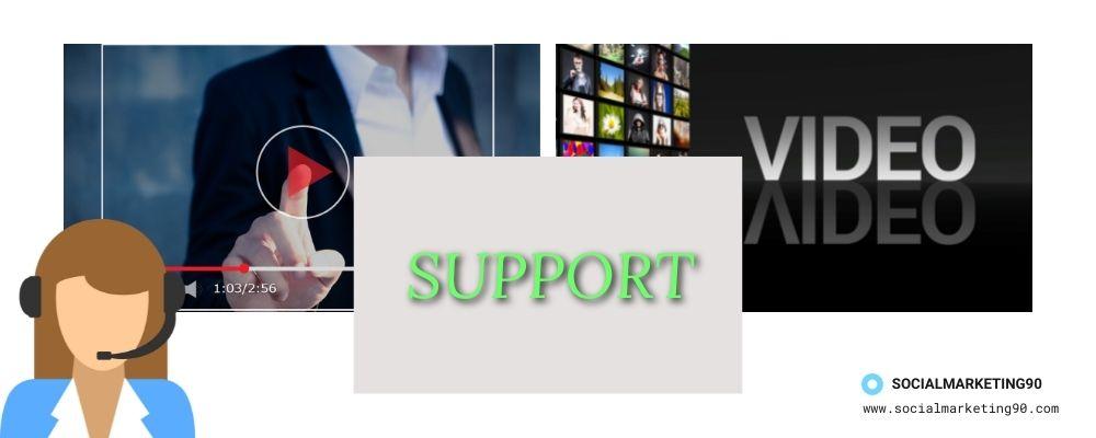 Image illustrates the customer support available in Vidyard.
