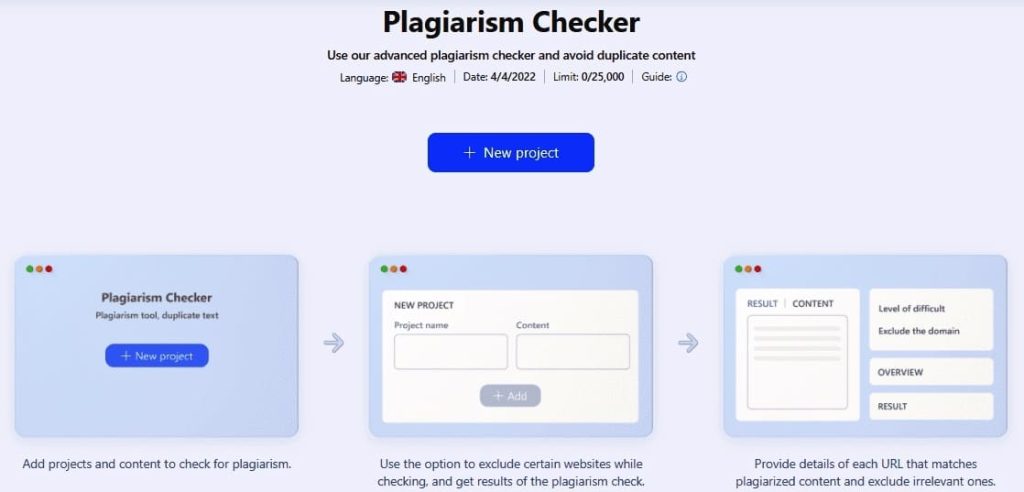 A snapshot of plagiarism checker in WriterZen.