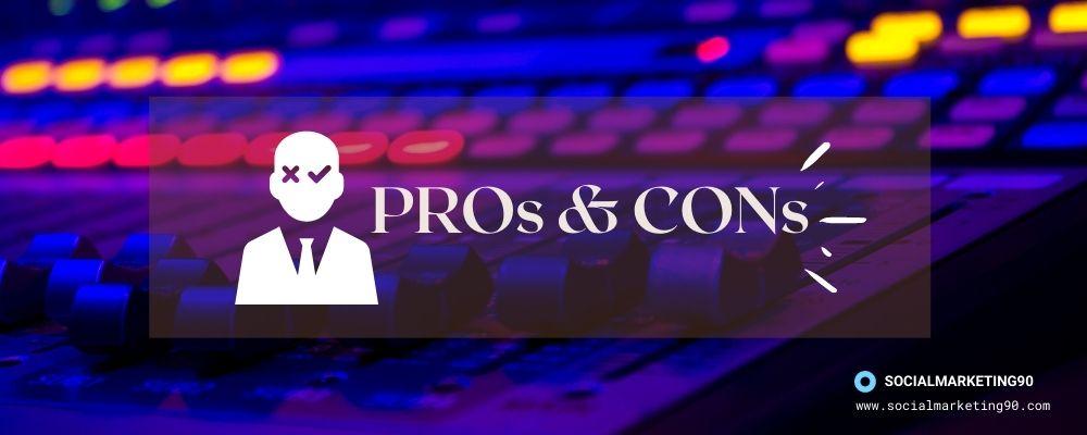 Image illustrates the pros and cons of AudioHero.